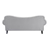 Rosie 84 Inch Sofa Button Tufted Light Gray Velvet Brown Solid Wood By Casagear Home BM315565