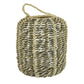 Hani 18 Inch Tabletop Decor Lantern Beige Woven Fiber Cylindrical Gray By Casagear Home BM315588