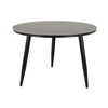 Tavi 24 Inch Plant Stand Side Table Round Gray Marble Top Black Metal By Casagear Home BM315594