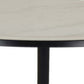 Tavi 24 Inch Plant Stand Side Table Round White Marble Top Black Metal By Casagear Home BM315595