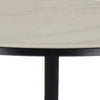 Tavi 24 Inch Plant Stand Side Table Round White Marble Top Black Metal By Casagear Home BM315595