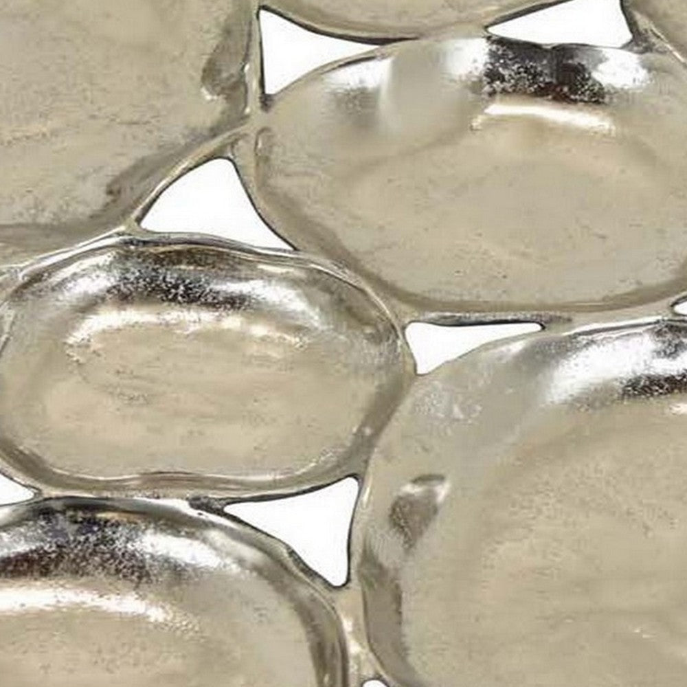 Jiva 9 Piece Decorative Bowl Set Irregular Shaped Design Silver Metal By Casagear Home