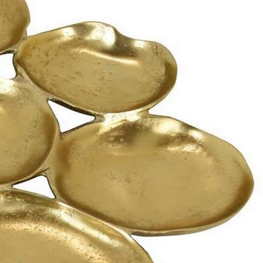 Jiva 9 Piece Decorative Bowl Set Irregular Shaped Design Gold Metal By Casagear Home