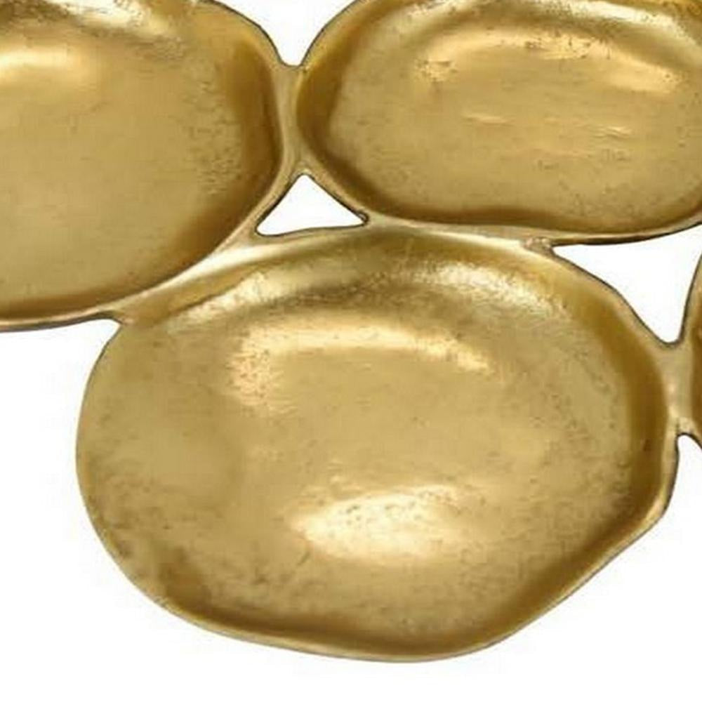 Jiva 9 Piece Decorative Bowl Set Irregular Shaped Design Gold Metal By Casagear Home