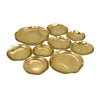 Jiva 9 Piece Decorative Bowl Set Irregular Shaped Design Gold Metal By Casagear Home