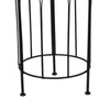 Lyi Plant Stand Table Set of 3, Round Carved Cutout, Wired Base Black Metal By Casagear Home