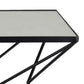 21 Inch Plant Stand Side Table Mirror Top Black Geometric Metal Frame By Casagear Home BM315644