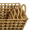 Set of 4 Storage Baskets Intricately Woven Hyacinth Rope Handles Brown By Casagear Home BM315651