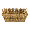 Set of 4 Storage Baskets, Intricately Woven Hyacinth Rope Handles, Brown By Casagear Home