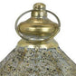 18 Inch Decorative Lantern, Embossed Design, Tear Drop Shape, Gold Metal By Casagear Home