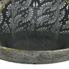 18 Inch Decorative Lantern Embossed Design Tear Drop Shape Gold Metal By Casagear Home BM315654