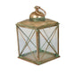 20 Inch Decorative Lantern Set of 2 Glass Panel Cross Metal Frame Gold By Casagear Home BM315655