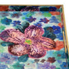 Set of 2 Decorative Trays, Floral Print Design, Cutout Handles, Multicolor By Casagear Home