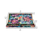 Set of 2 Decorative Trays, Floral Print Design, Cutout Handles, Multicolor By Casagear Home