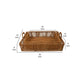 Set of 2 Decorative Trays Square Frame Curved Handles Brown Finish By Casagear Home BM315659