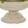 15 Inch Faux Boxwood Topiary Plant in Urn Pedestal Pot Off White Planter By Casagear Home BM315663