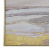 59 x 59 Framed Canvas Oil Painting Abstract Natural Fiber Gray Gold Blue By Casagear Home BM315666