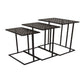 Set of 3 Plant Stand Side Tables Rectangular Mesh Top Black Metal Frame By Casagear Home BM315671