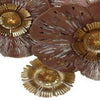 45 Inch Hanging Wall Art Decor 3D Multiple Flowers Metal Brown Gold By Casagear Home BM315672