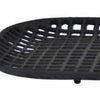 20 Inch Decorative Tray, Curved Edges, Mesh Top Design, Black Metal By Casagear Home