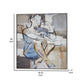 Iamo 49 x 69 Framed Canvas Oil Painting Woman Sitting Natural Blue Gray By Casagear Home BM315676