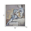 Iamo 49 x 71 Framed Canvas Oil Painting Female Pose Natural Fiber Blue By Casagear Home BM315678