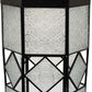 23 Inch Modern Decorative Lantern Hexagonal Glass Case Black Metal By Casagear Home BM315691