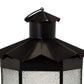 23 Inch Modern Decorative Lantern Hexagonal Glass Case Black Metal By Casagear Home BM315691