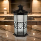 23 Inch Modern Decorative Lantern, Hexagonal Glass Case, Black Metal By Casagear Home