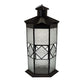 23 Inch Modern Decorative Lantern, Hexagonal Glass Case, Black Metal By Casagear Home