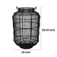 Fyn 20 Inch Decorative Candle Lantern, Boho Style Decor, Black Metal By Casagear Home