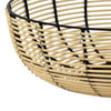 14 Inch Decorative Bowl Accent Wired Woven Basket Black Natural Brown By Casagear Home BM315694