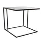 Modern Plant Stand Side Table Set of 2 Square Marble Stackable Black Metal By Casagear Home BM315696