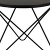 20 Inch Modern Plant Stand Side End Table, Round, Metal V Base, Black By Casagear Home