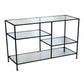 35 Inch Plant Stand Console Table 4 Shelves Rectangular top Black Metal By Casagear Home BM315705