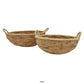 Decorative Storage Basket Set of 2, Handwoven Water Hyacinth Rope, Brown By Casagear Home
