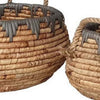 Decorative Storage Basket Set of 2, Handwoven Water Hyacinth Fiber, Brown By Casagear Home