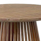 55 Inch Outdoor Dining Table Slatted Fluted Base Brown Eucalyptus Wood By Casagear Home BM315710