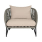 Jax 35 Inch Outdoor Patio Accent Chair Gray Rope Frame Olefin Cushions By Casagear Home BM315714