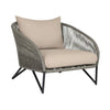 Jax 35 Inch Outdoor Patio Accent Chair Gray Rope Frame Olefin Cushions By Casagear Home BM315714