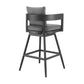 Enya 26 Inch Outdoor Swivel Counter Stool Chair Gray Aluminum Cushions By Casagear Home BM315718