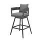 Enya 26 Inch Outdoor Swivel Counter Stool Chair Gray Aluminum Cushions By Casagear Home BM315718