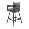 Enya 26 Inch Outdoor Swivel Counter Stool Chair Gray Aluminum Cushions By Casagear Home BM315718