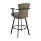 Luna 26 Inch Outdoor Swivel Counter Stool Chair Rustic Teak Wood Black By Casagear Home BM315720