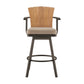 Luna 30 Inch Outdoor Swivel Barstool Chair Rustic Teak Wood Brown By Casagear Home BM315723