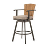 Luna 30 Inch Outdoor Swivel Barstool Chair Rustic Teak Wood Brown By Casagear Home BM315723