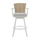 Luna 30 Inch Outdoor Swivel Barstool Chair Rustic Teak Wood White By Casagear Home BM315725