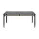 Hosa 66 Inch Outdoor Dining Table, Rectangular Slatted Top, Gray Rope Apron By Casagear Home