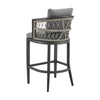 Hosa 26 Inch Outdoor Patio Counter Stool Chair Gray Aluminum Woven Rope By Casagear Home BM315732