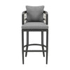 Hosa 30 Inch Outdoor Patio Barstool Chair Gray Aluminum Woven Rope By Casagear Home BM315733